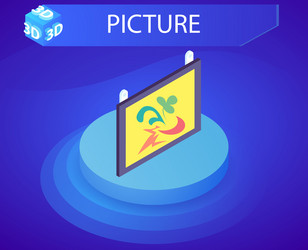 Picture isometric design icon web 3d colorful vector