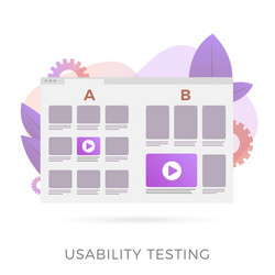 usability testing with prototype 2 different ui vector image