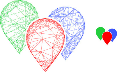 web network map pointer group icon vector image