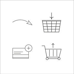 web simple linear icon setsimple outline icons vector image