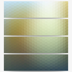 Abstract hexagonal headers set blurred design vector