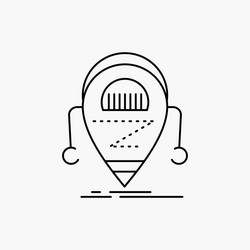 Android beta droid robot technology line icon vector