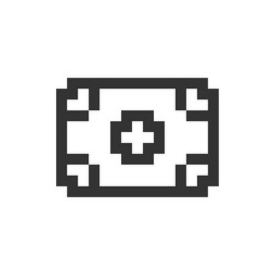 banknote pixelated ui icon vector image