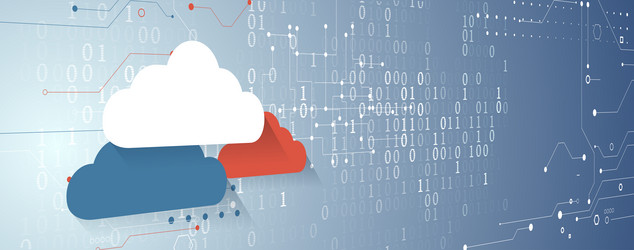 cloud technology ransfer digital data on circuit vector image