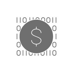 coin with code digital money e-money mobile vector