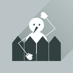 flat web icon with long shadow snowman vector image