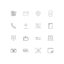 internet technologies linear thin icons set vector image