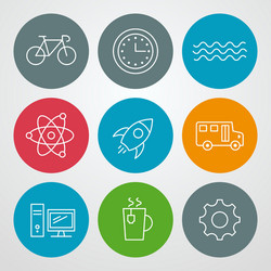 line icons set for web site design and mobile apps vector image
