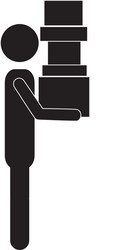 man holding boxes icon image vector image