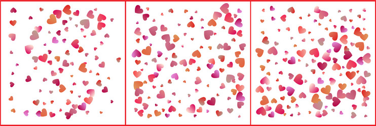 Red and pink hearts confetti celebrations simple vector