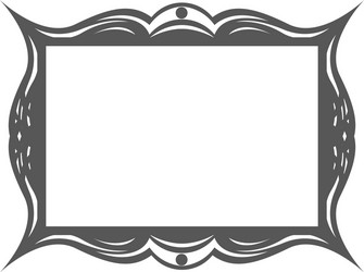 retro frame in art nouveau style with wavy border vector image