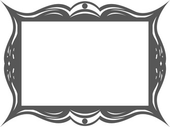 Retro frame in art nouveau style with wavy border vector