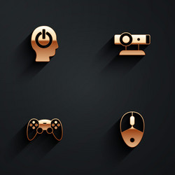 set power button web camera game controller vector image