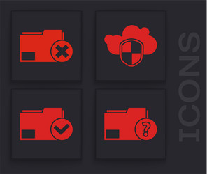 set unknown document folder delete cloud vector image