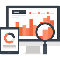analytics flat web icon concept vector image