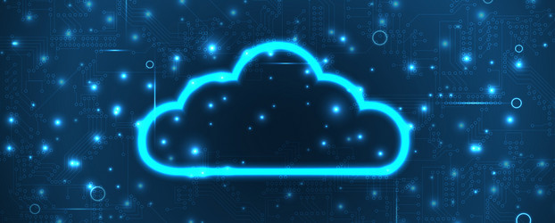 cloud technology ransfer digital data on circuit vector image