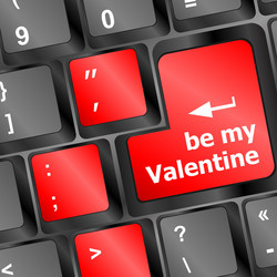 computer keyboard key - be my valentine vector image