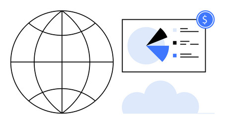 global analytics with financial insights and cloud vector image
