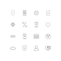 internet technologies simple linear icons set vector image