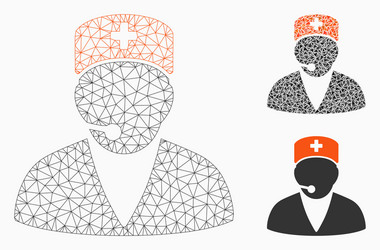 medical operator mesh 2d model and triangle vector image