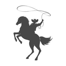 cowboy on horse silhouette lasso