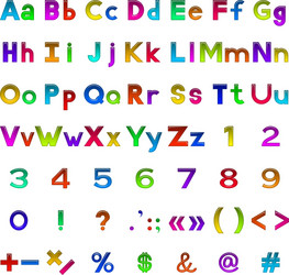 set of letters and numbers buttons vector image