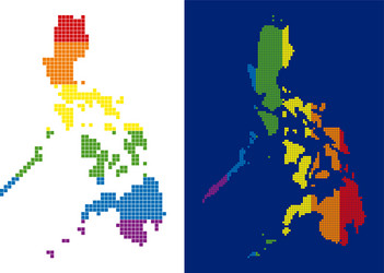 Spectrum pixel dotted philippines map vector