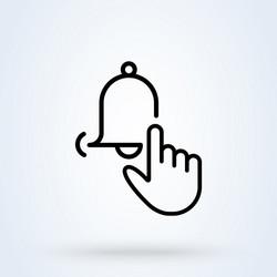subscribe button or notification bell on it line vector image