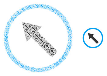 up-left rounded arrow fractal icon composition vector image