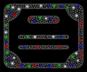 Bright mesh network certificate with flare spots vector