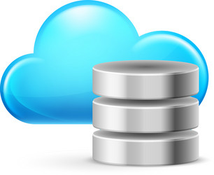 cloud computing and database on white vector