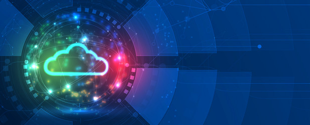 cloud technology ransfer digital data on circuit vector image