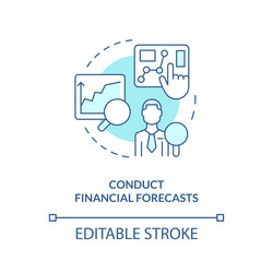 conduct financial forecasts turquoise concept icon vector