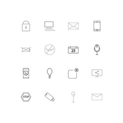 devices linear thin icons set outlined simple vector image