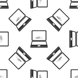 laptop update process with loading bar icon vector image