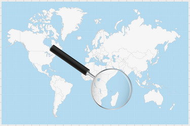 magnifying glass showing a map of comoros vector image