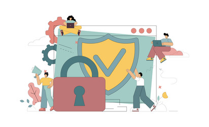 reliable database computer data protection vector image