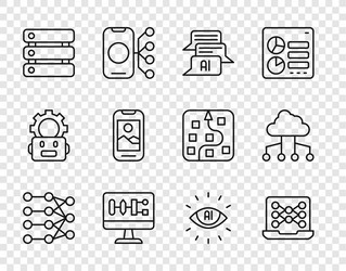 set line neural network chat bot algorithm vector image