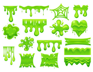 Spooky Green Slime Drips & Blobs vector image