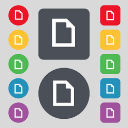 Text file document icon sign a set of 12 colored vector