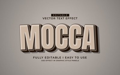 3d editable text effect typography style template vector image