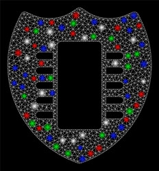 bright mesh network digital security with light vector image