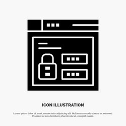 browser web lock code solid black glyph icon vector image