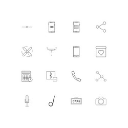 Devices linear thin icons set outlined simple vector