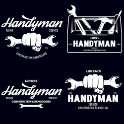 Handyman Tools & Service Labels Vector Image
