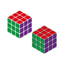 rubik cube icon puzzle block shape isometric vector image