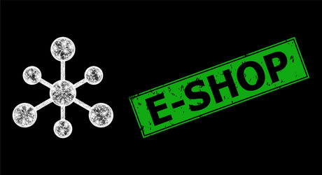 scratched e-shop imprint and net web connections vector image