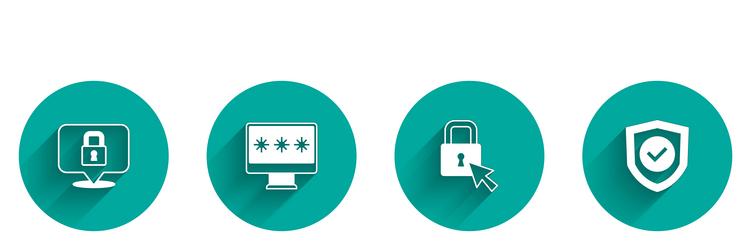 set lock monitor with password and shield check vector image