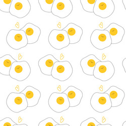 two fried eggs seamless pattern vector image