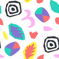 abstract torn paper and geometric shapes collage vector image